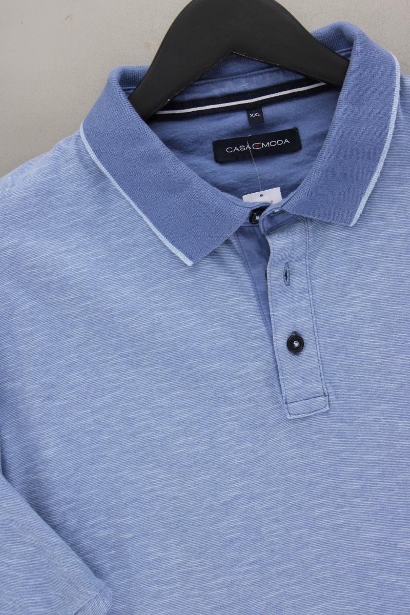 Casa Moda Poloshirt für Herren Gr. XXL Kurzarm blau aus Baumwolle