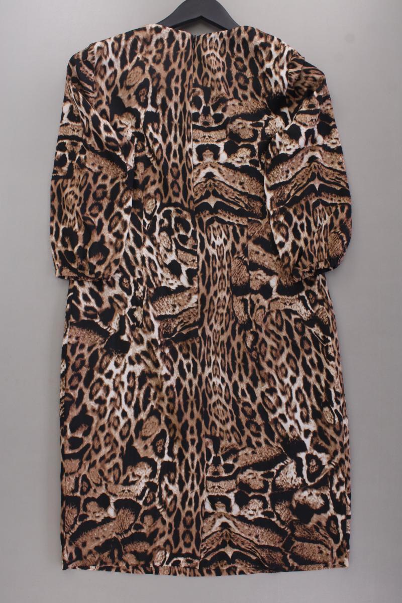 Alfredo Pauly Midikleid Gr. 38 mit Tierdruck neuwertig 3/4 Ärmel braun