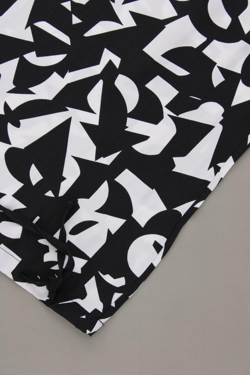 Alba Moda Kurzarmbluse Gr. 38 geometrisches Muster schwarz aus Viskose