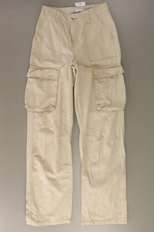 Bershka Cargohose Gr. 32 creme aus Baumwolle