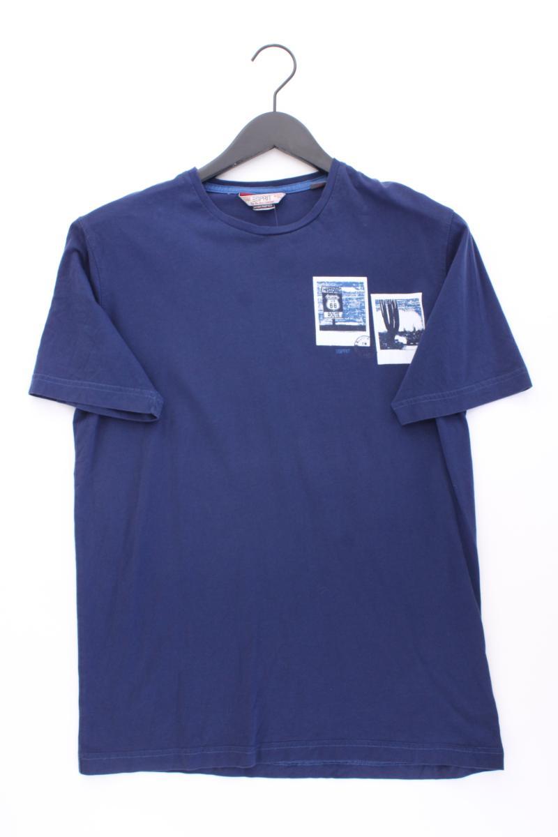 Esprit T-Shirt für Herren Gr. L Kurzarm blau