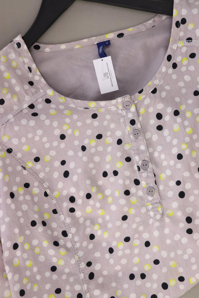 Cecil Regular Bluse Gr. S gepunktet 3/4 Ärmel grau aus Baumwolle