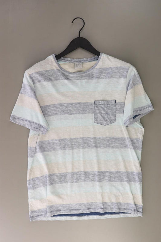 Jack & Jones Ringelshirt für Herren Gr. M gestreift Kurzarm blau aus Baumwolle