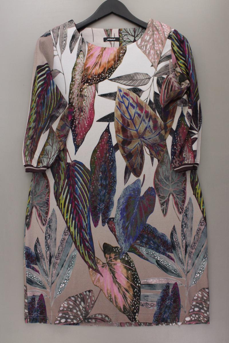 Walbusch Midikleid Gr. 42 mit Blumenmuster 3/4 Ärmel mehrfarbig aus Viskose