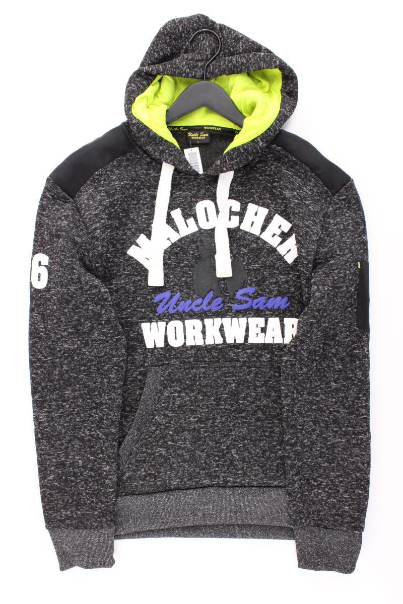 Uncle Sam Hoodie für Herren Gr. L neuwertig grau aus Polyester