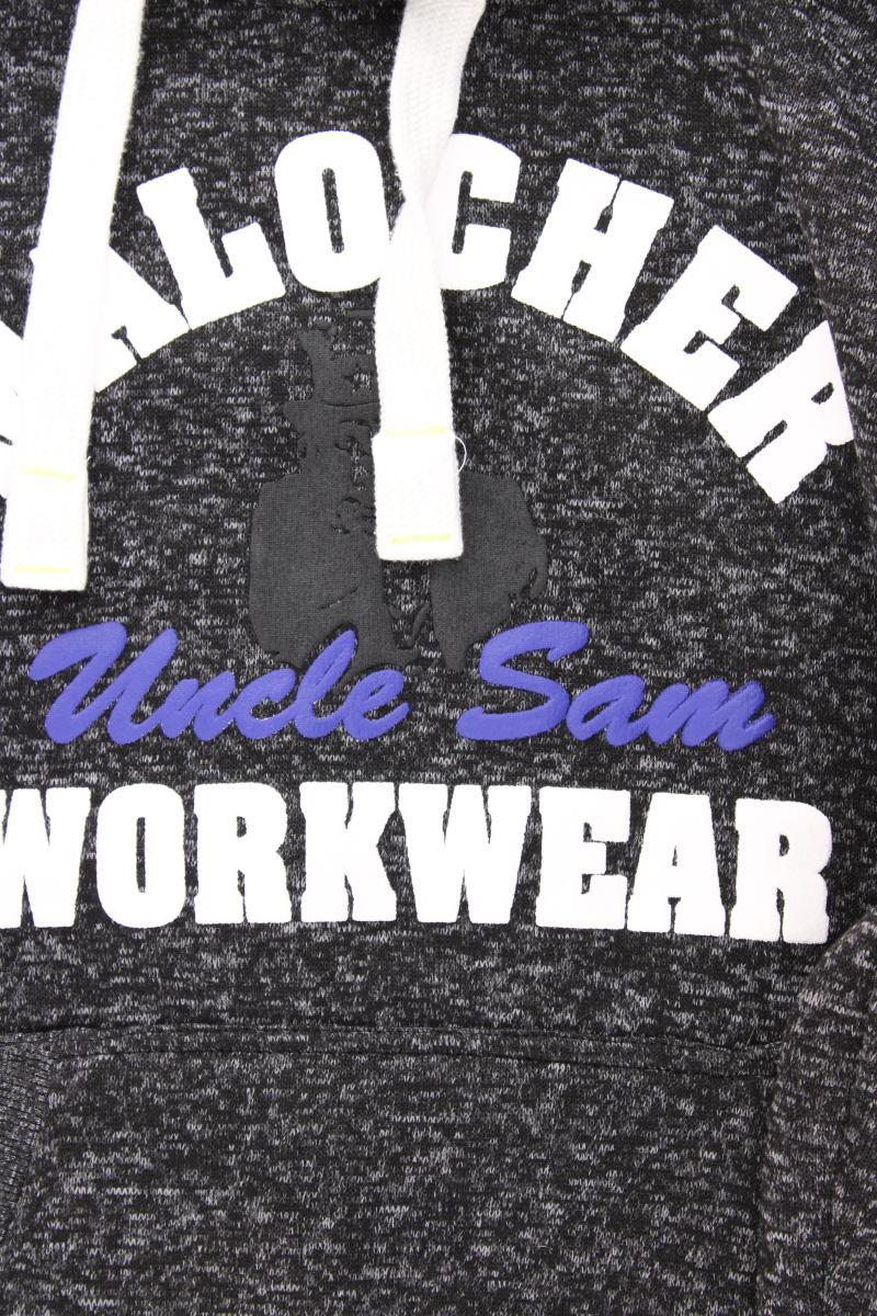 Uncle Sam Hoodie für Herren Gr. L neuwertig grau aus Polyester