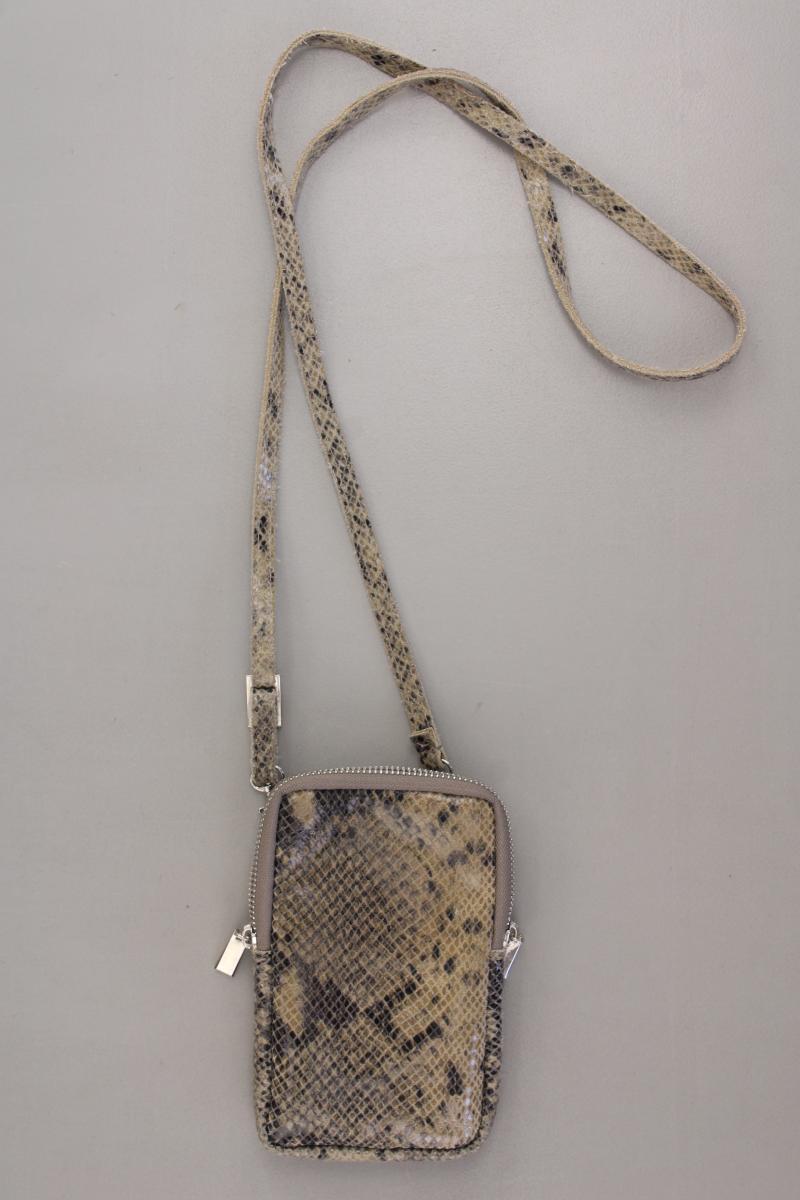 Umhängetasche mit Tierdruck braun aus Leder