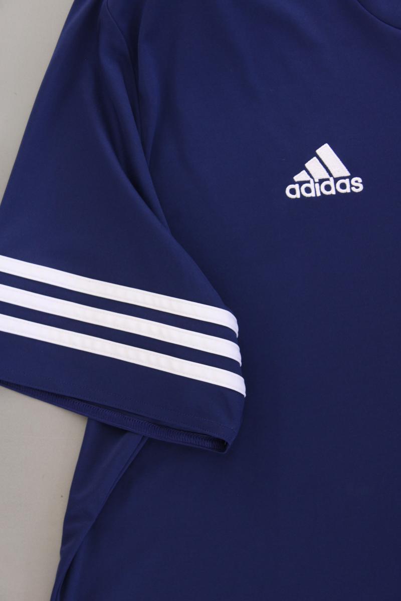 Adidas Sportshirt für Herren Gr. XXL Kurzarm blau aus Polyester