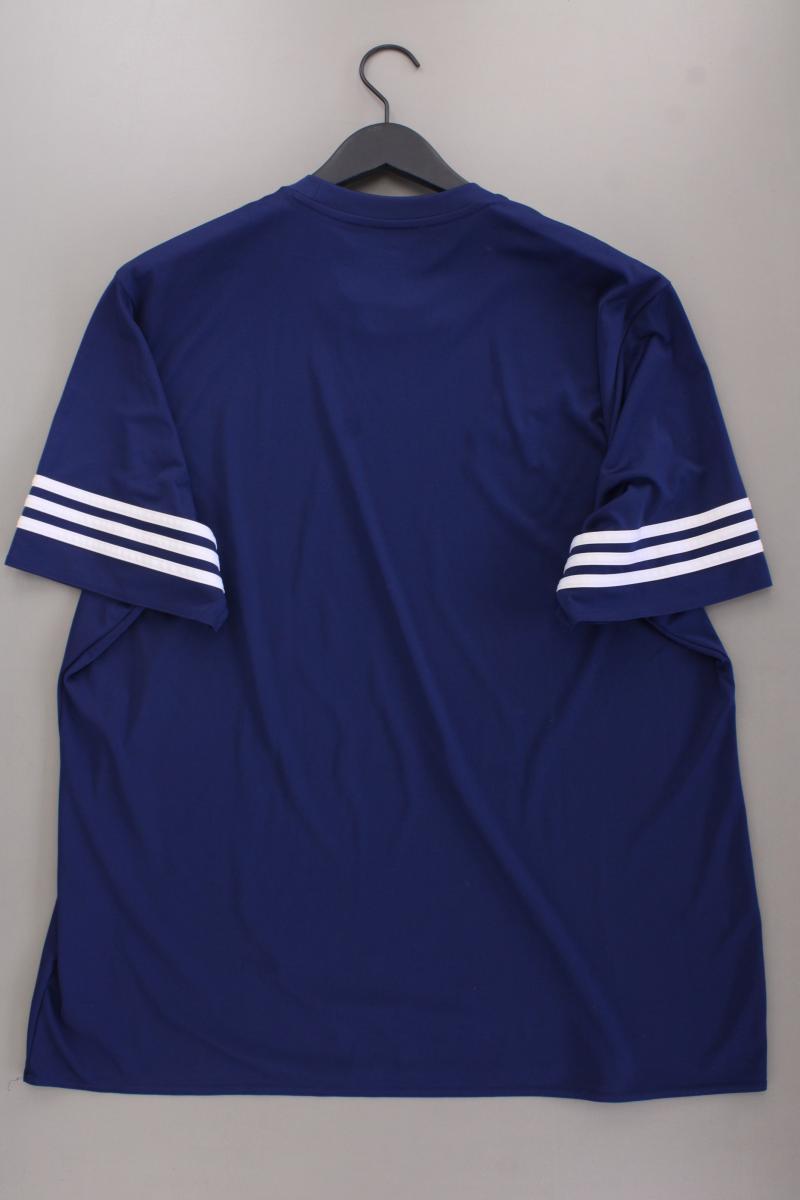 Adidas Sportshirt für Herren Gr. XXL Kurzarm blau aus Polyester
