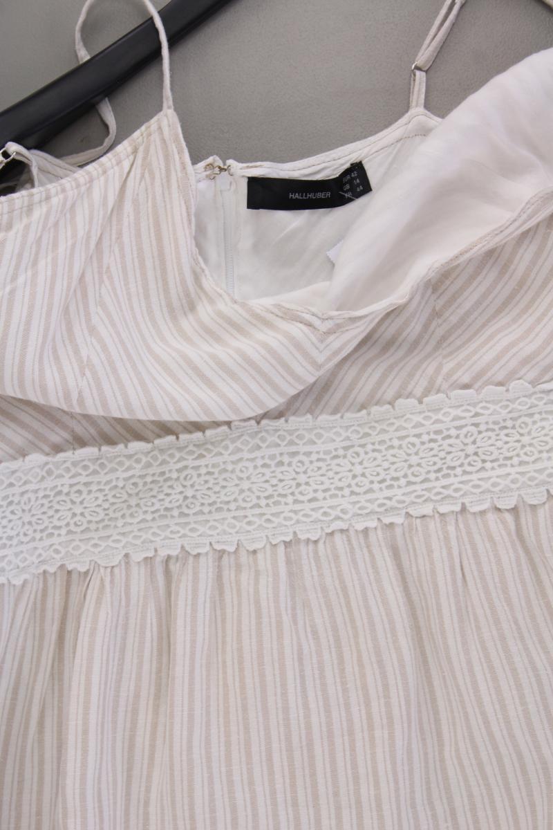 Hallhuber Trägerkleid Gr. 42 gestreift creme aus Baumwolle