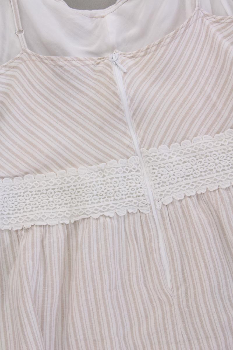 Hallhuber Trägerkleid Gr. 42 gestreift creme aus Baumwolle