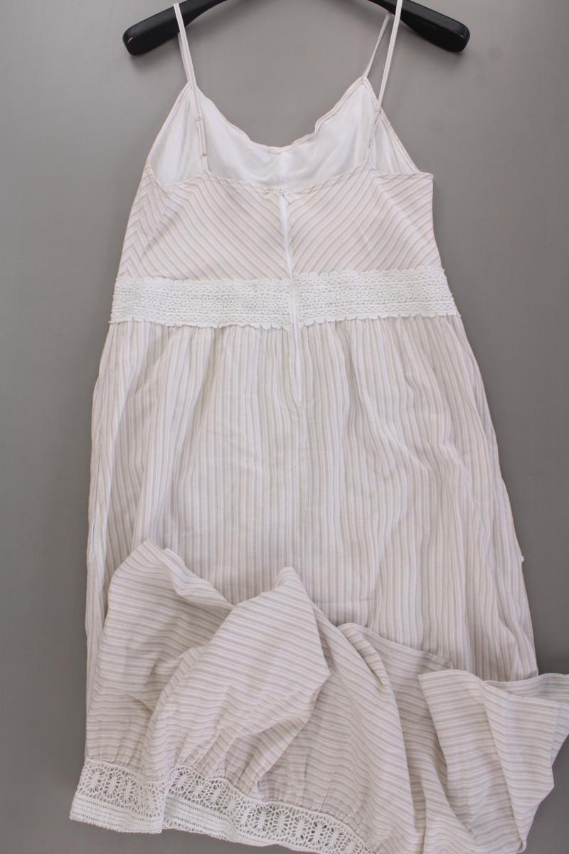 Hallhuber Trägerkleid Gr. 42 gestreift creme aus Baumwolle