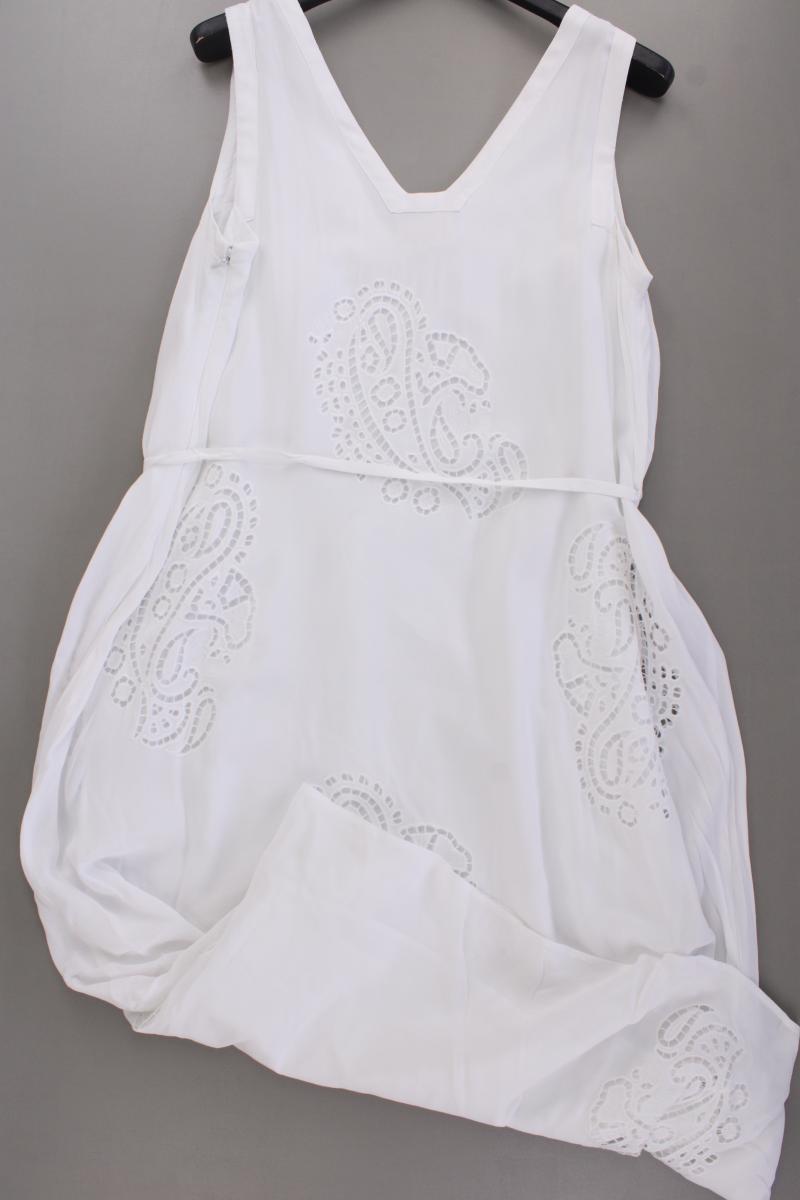 PhaseEight Maxikleid Gr. 44 neuwertig mit Gürtel Ärmellos weiß aus Viskose