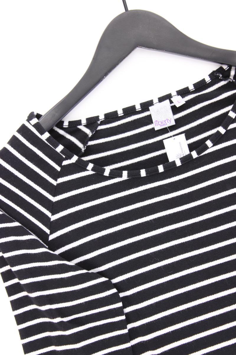 Liberty Stretchkleid Gr. L gestreift 3/4 Ärmel schwarz aus Viskose
