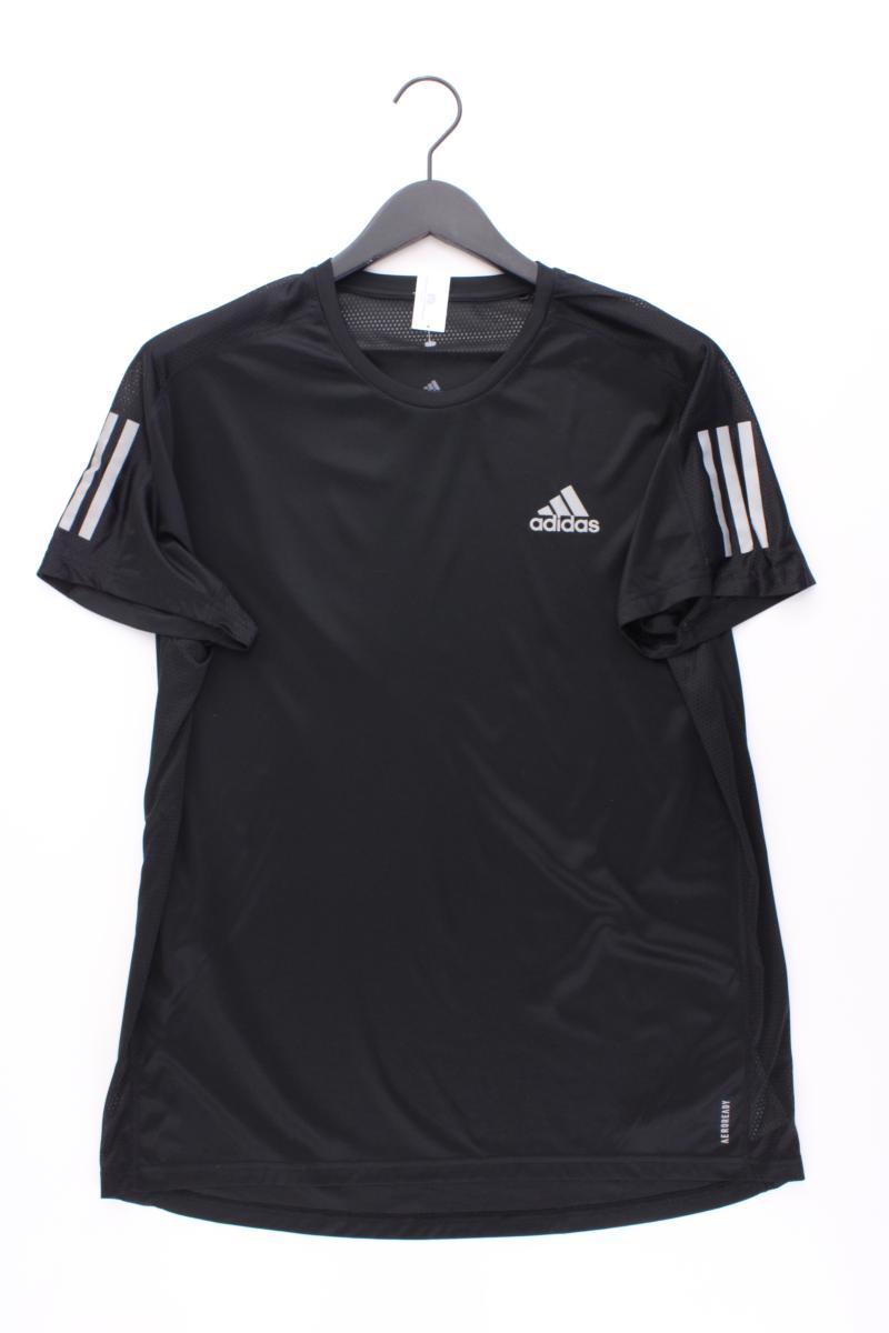 Adidas Sportshirt für Herren Gr. L Kurzarm schwarz aus Polyester