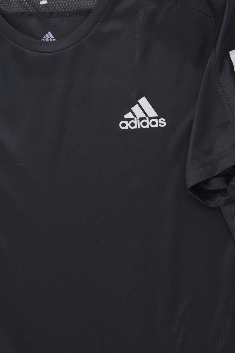 Adidas Sportshirt für Herren Gr. L Kurzarm schwarz aus Polyester