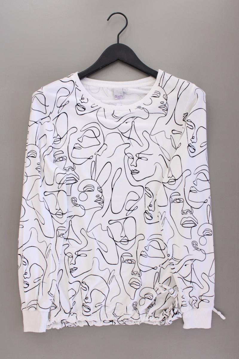 Liberty Printshirt Gr. L neuwertig Langarm weiß aus Viskose