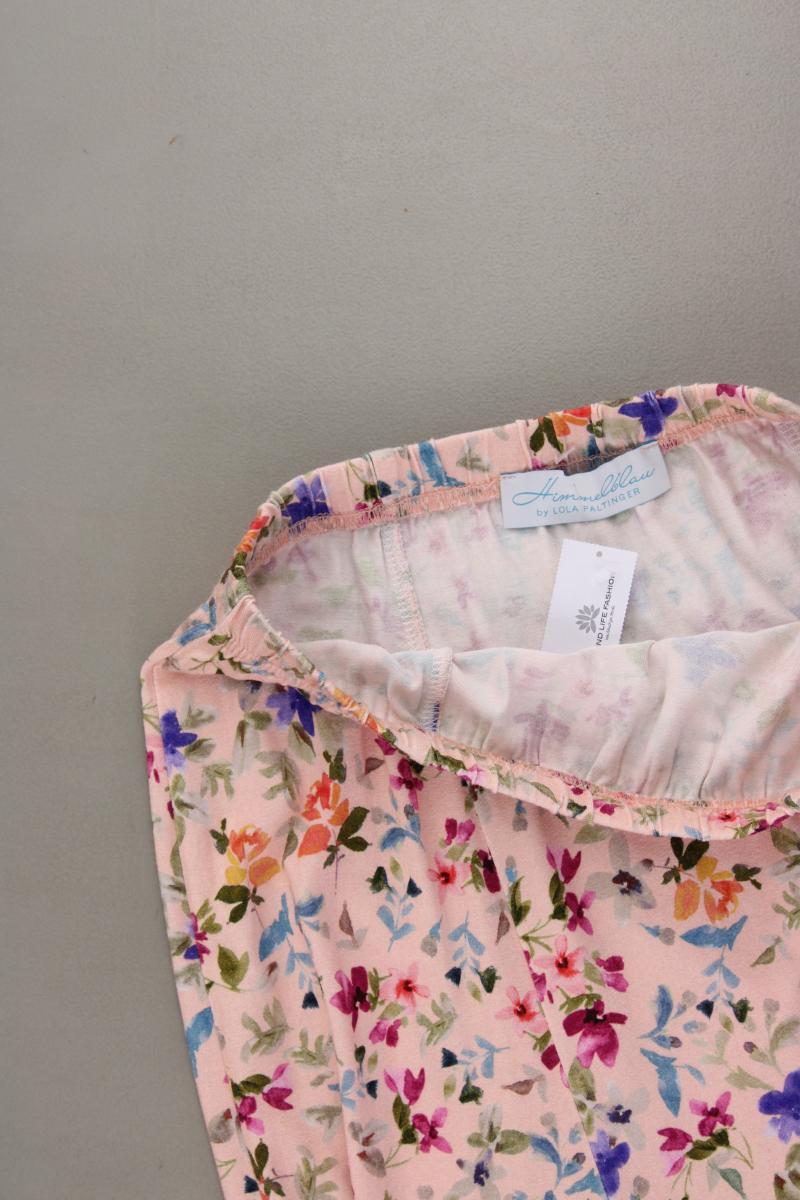 Himmelblau Stretchrock Gr. 34 mit Blumenmuster neuwertig rosa aus Viskose