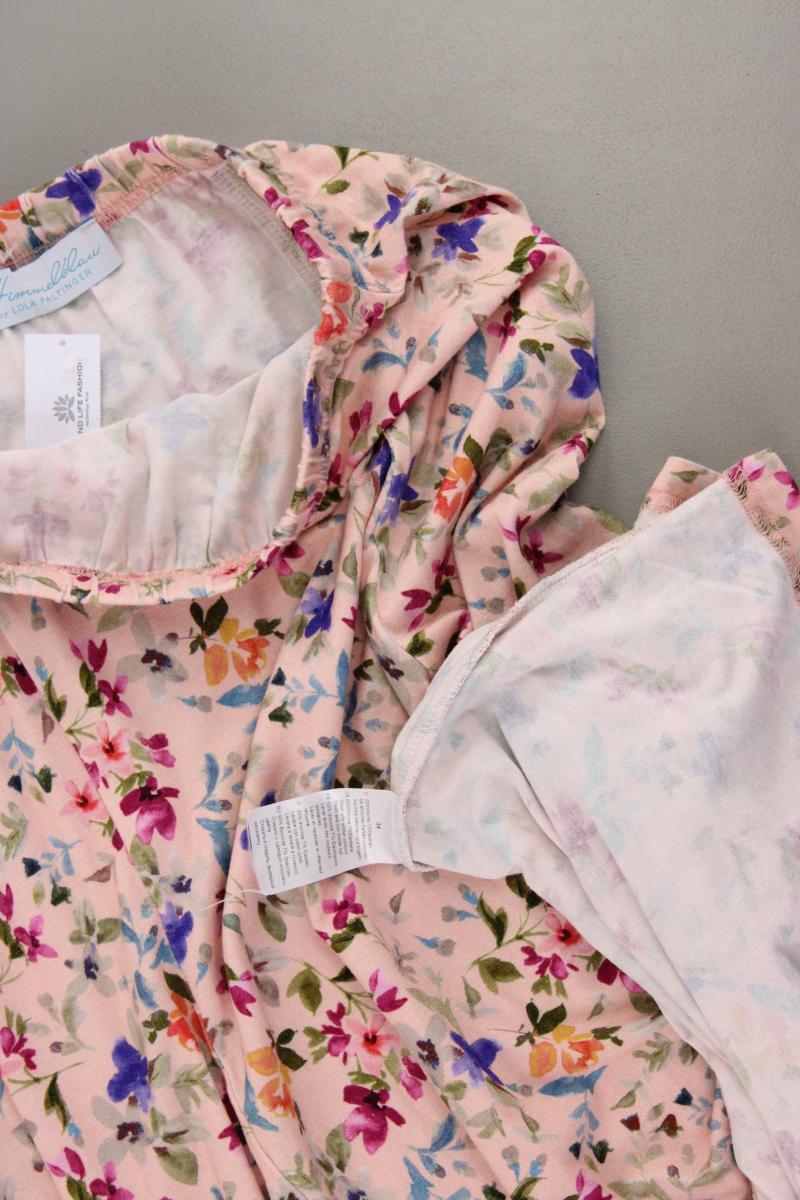Himmelblau Stretchrock Gr. 34 mit Blumenmuster neuwertig rosa aus Viskose