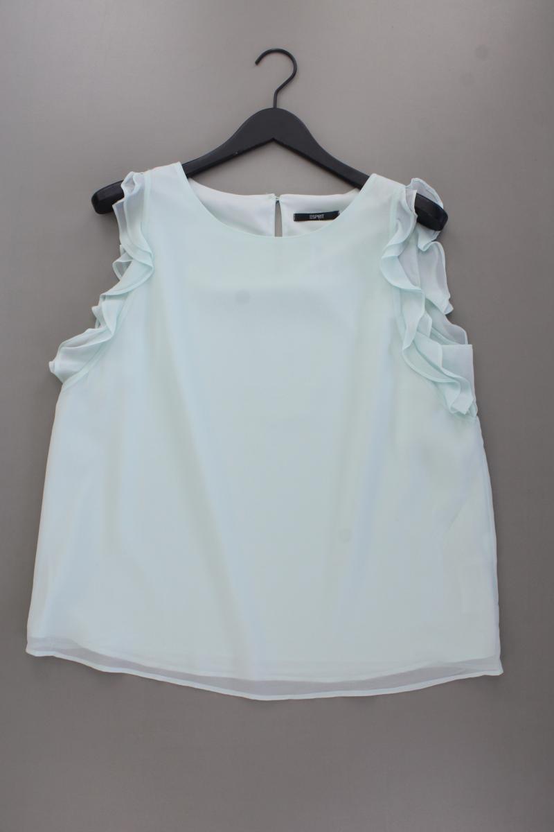 Esprit Chiffonbluse Gr. XXL neuwertig Ärmellos blau aus Polyester