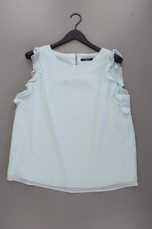 Esprit Chiffonbluse Gr. XXL neuwertig Ärmellos blau aus Polyester