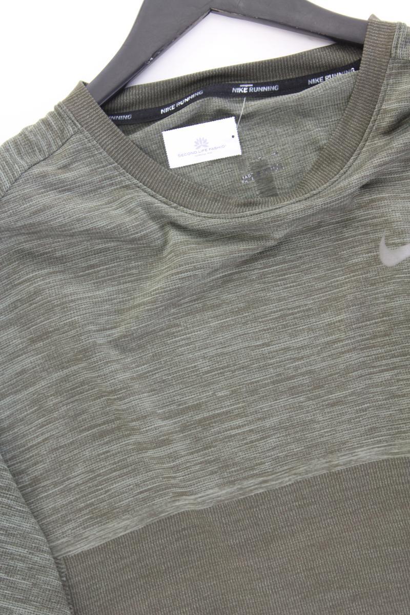 Nike Sportshirt für Herren Gr. XXL Kurzarm olivgrün aus Polyester