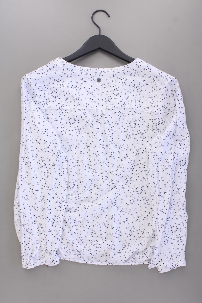 s.Oliver Bluse mit Sternenmuster Gr. 38 Langarm weiß