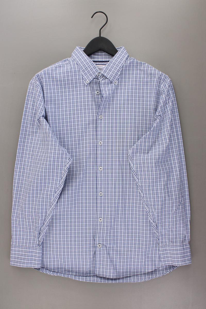 CHARLES TYRWHITT Karohemd für Herren Gr. Hemdgröße 44 kariert Langarm blau
