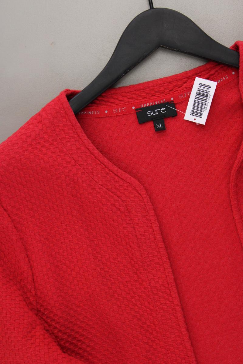 Sure Strickjacke Gr. XL Langarm rot aus Baumwolle