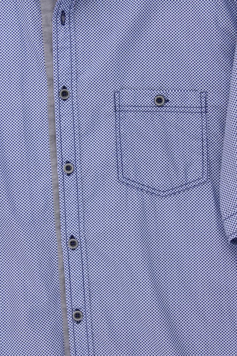 Engbers Kurzarmhemd für Herren Gr. Hemdgröße 43/44 geometrisches Muster blau