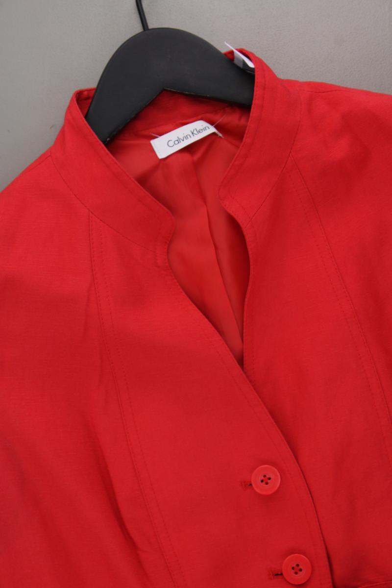 Calvin Klein Kurzarmkleid Gr. S rot aus Leinen