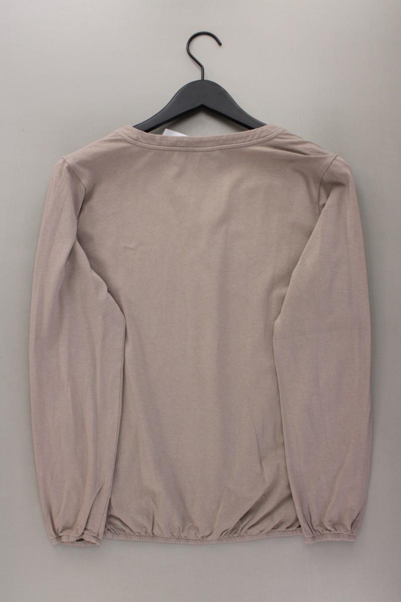 Qiero! Shirt mit V-Ausschnitt Gr. 42 Langarm grau aus Baumwolle