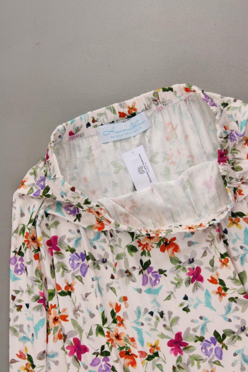 Himmelblau Stretchrock Gr. 34 mit Blumenmuster neuwertig creme aus Viskose
