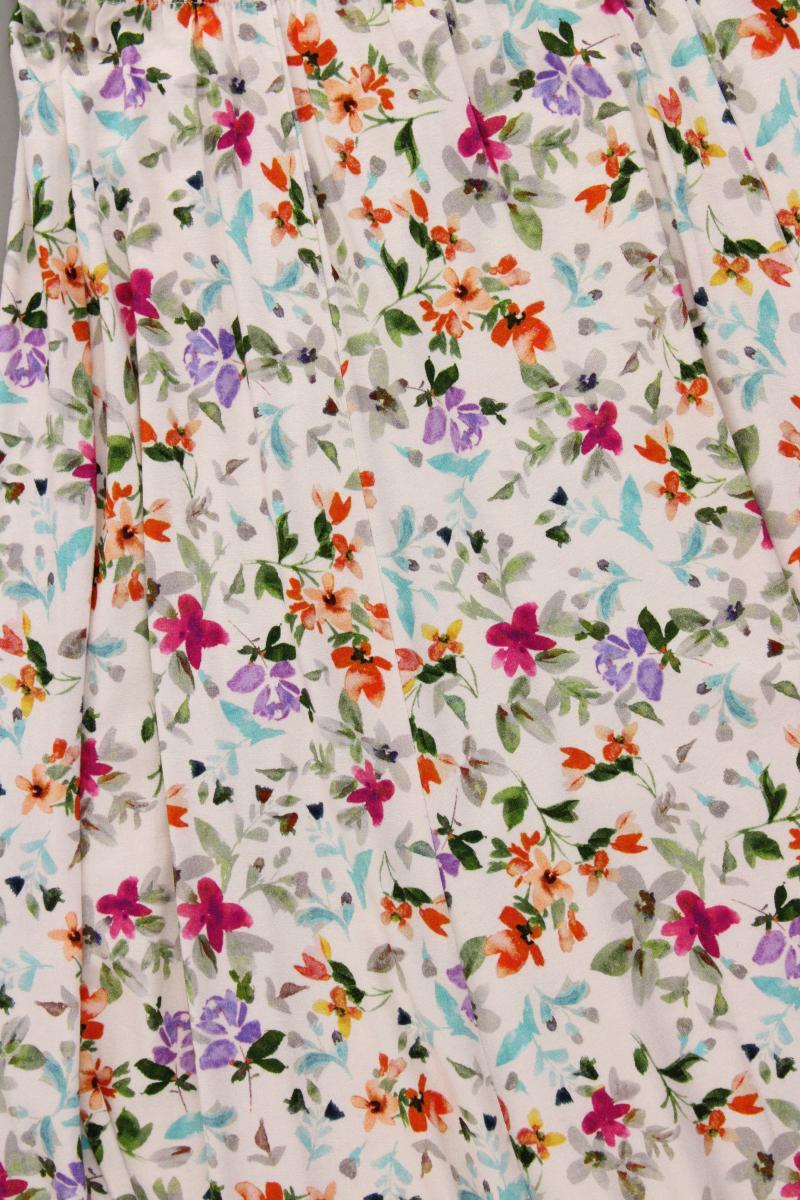 Himmelblau Stretchrock Gr. 34 mit Blumenmuster neuwertig creme aus Viskose