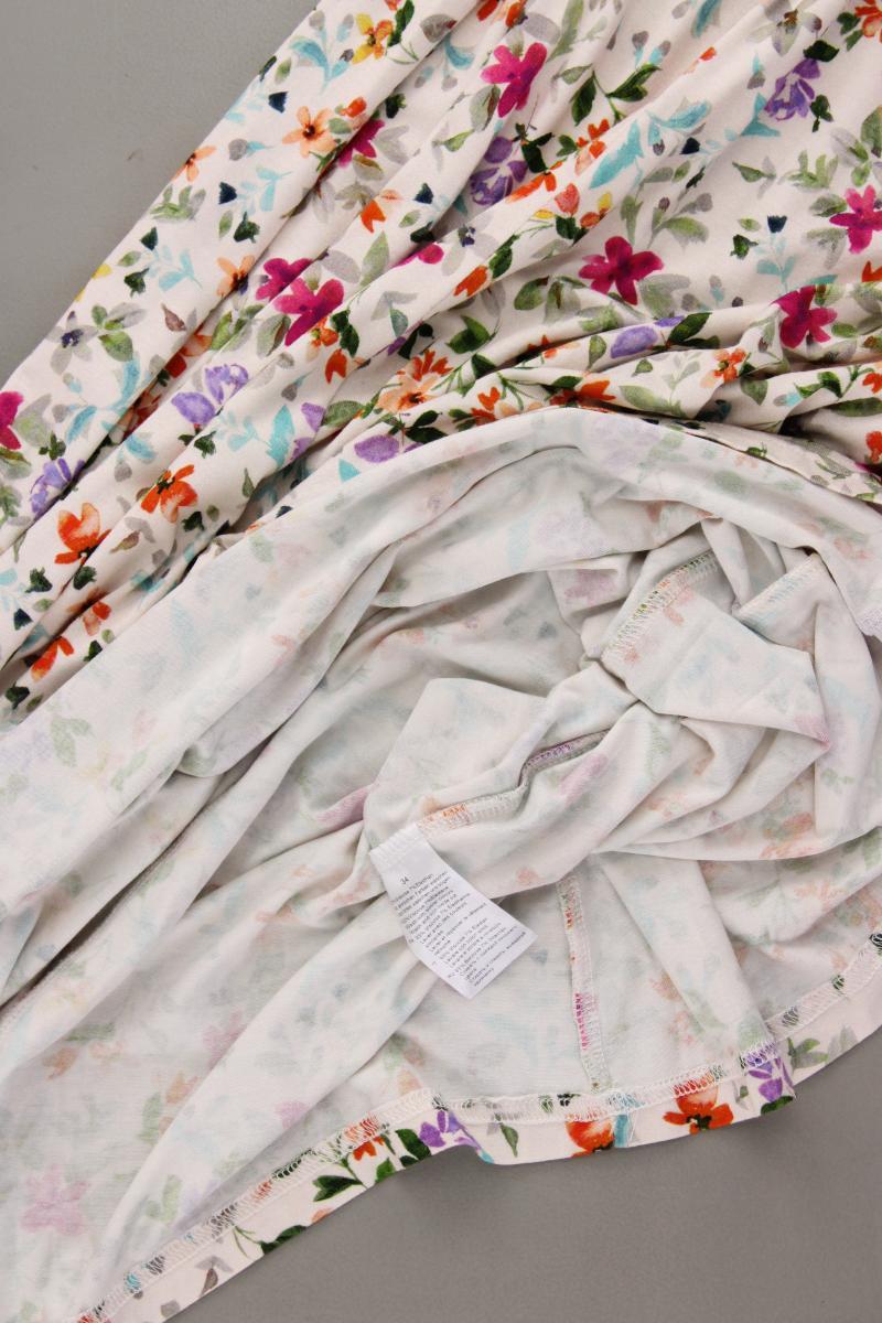 Himmelblau Stretchrock Gr. 34 mit Blumenmuster neuwertig creme aus Viskose