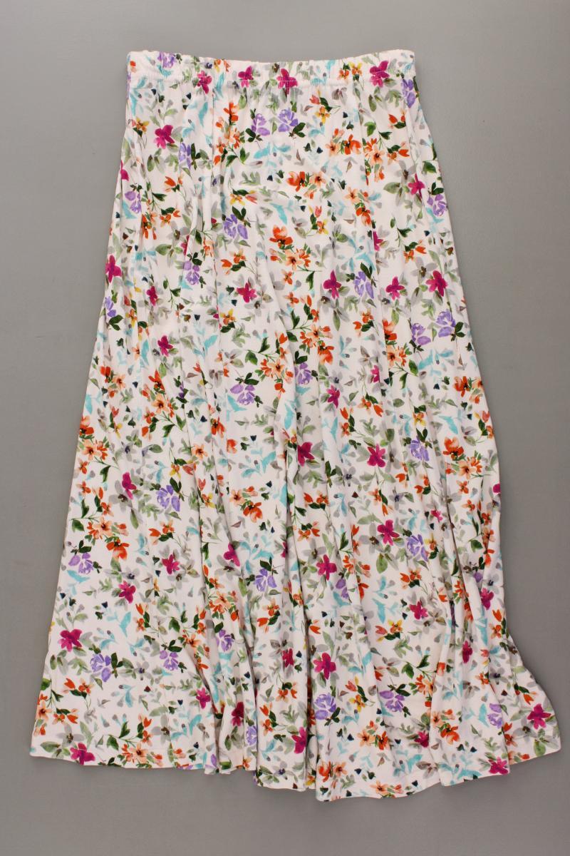 Himmelblau Stretchrock Gr. 34 mit Blumenmuster neuwertig creme aus Viskose