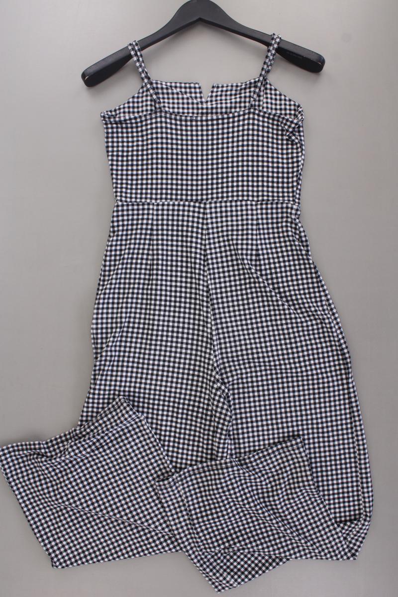 Bershka Langer Jumpsuit Gr. L kariert schwarz aus Viskose