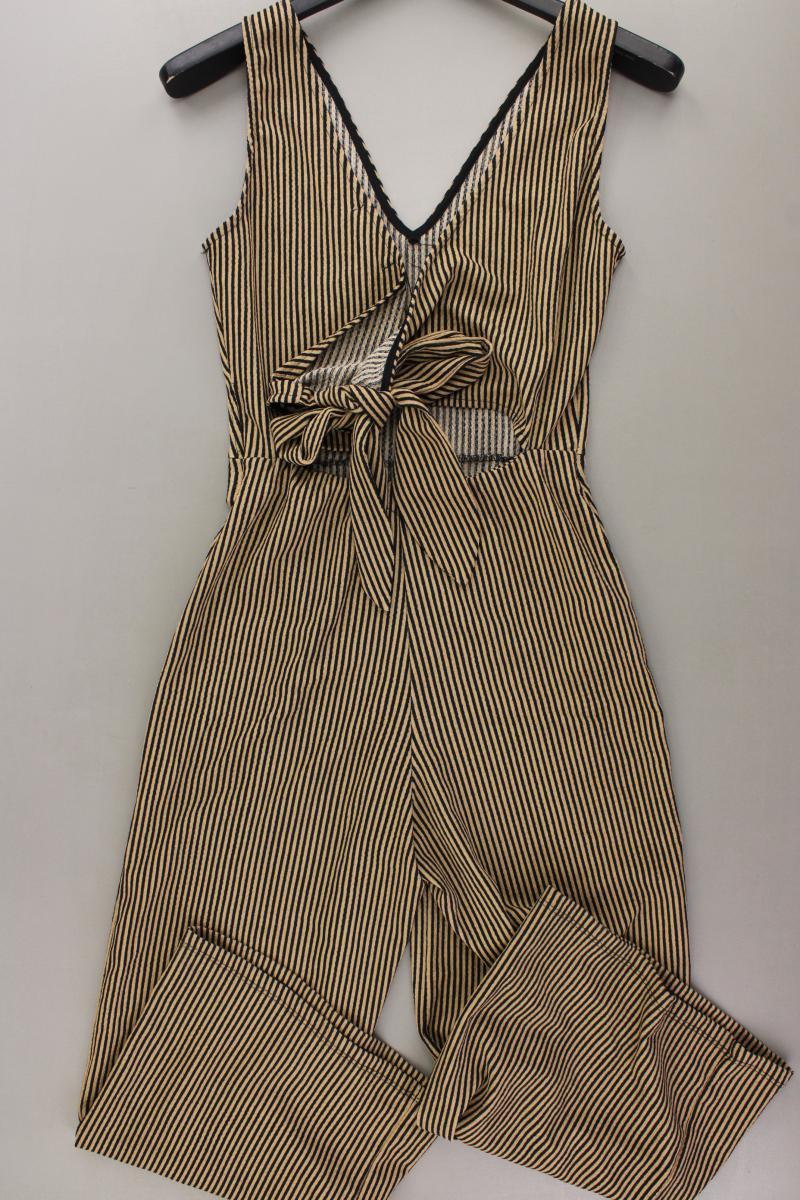 Mango Langer Jumpsuit Gr. S gestreift braun aus Polyester