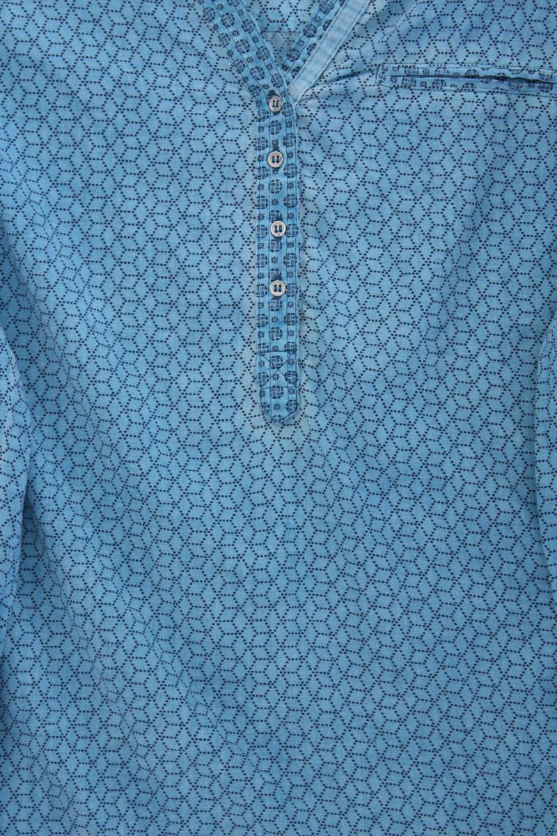 Cecil Langarmbluse Gr. M blau aus Baumwolle