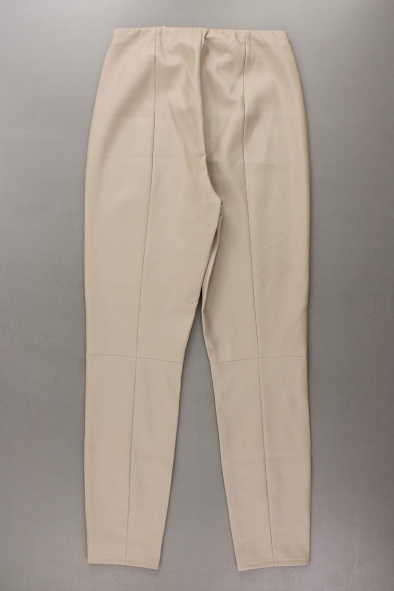 Oui Kunstlederleggings Gr. 34 neuwertig creme aus Polyester