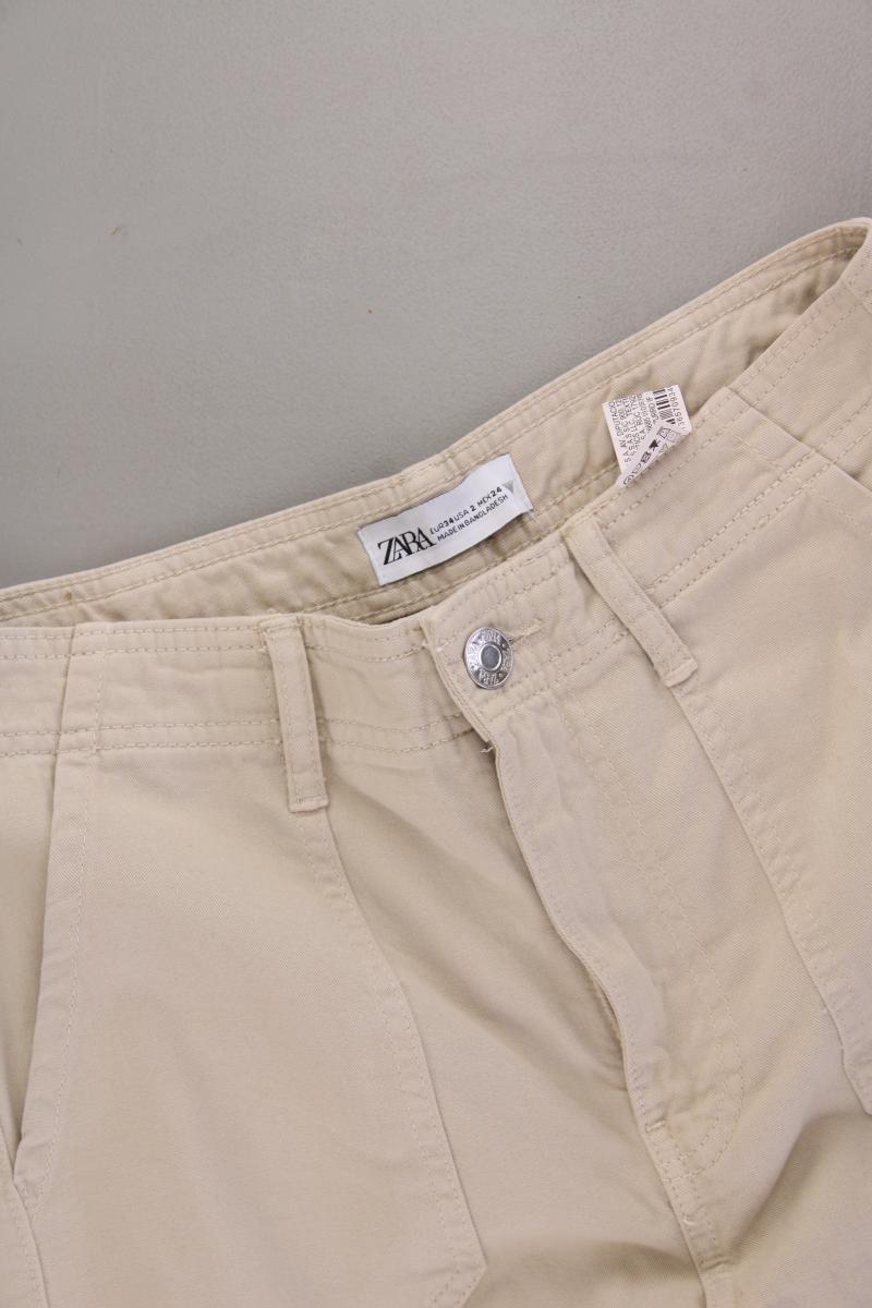 Zara Cargohose Gr. 34 creme aus Baumwolle