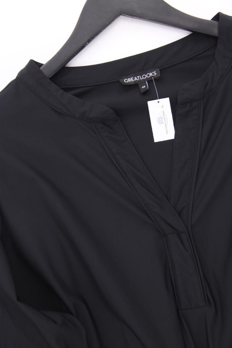 Greatlooks Kleid Gr. 48 Langarm schwarz aus Polyamid