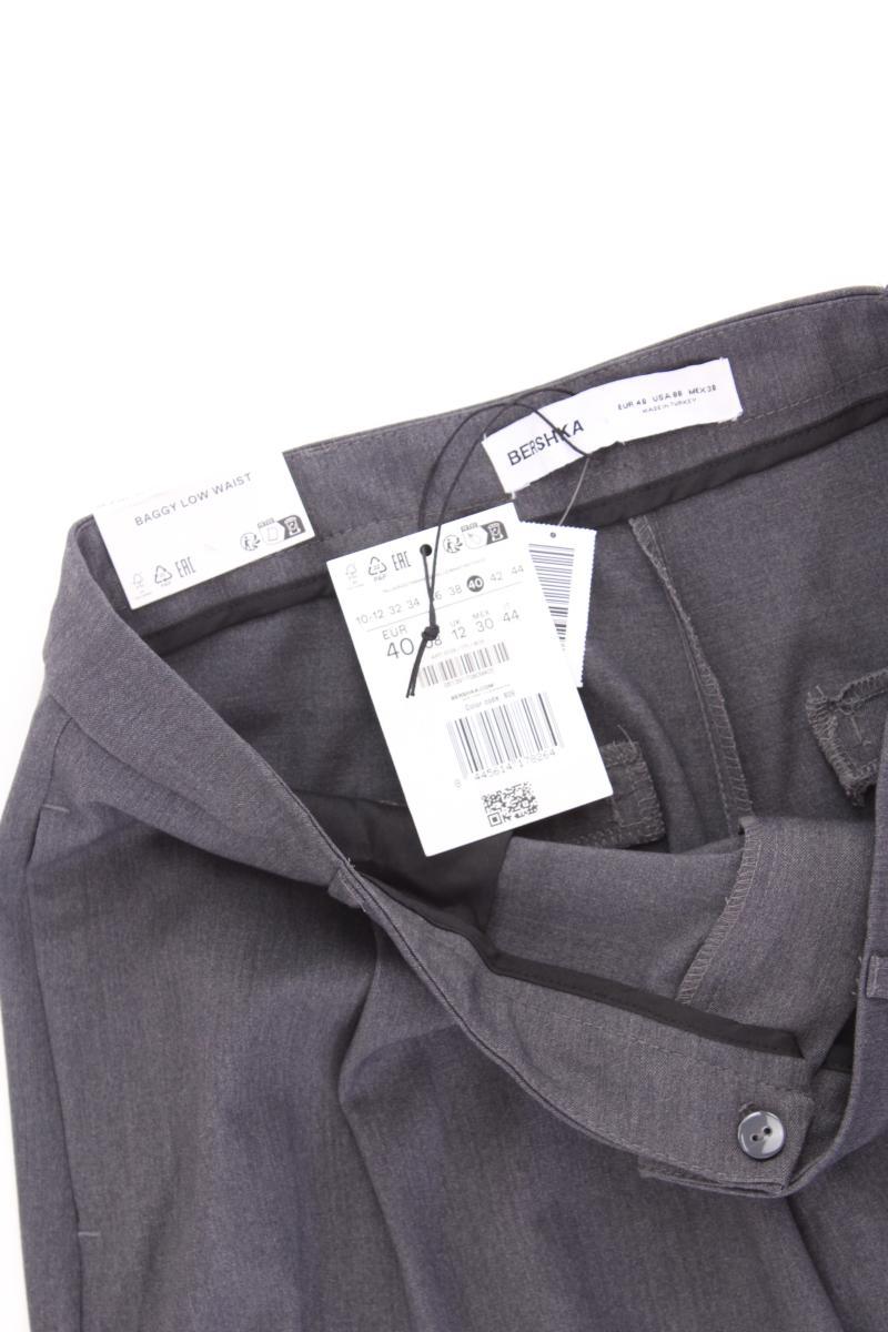 Bershka Stoffhose Gr. 40 neu mit Etikett grau aus Polyester