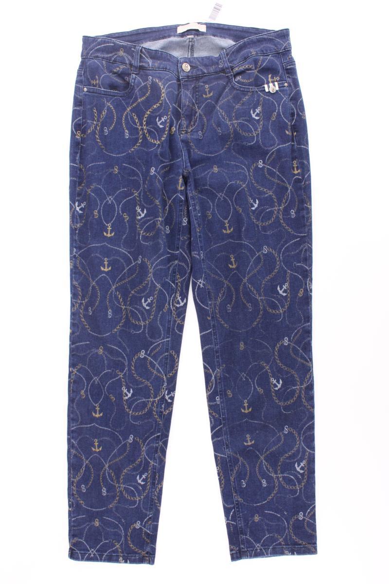 STRANDFEIN Jeans mit Ankermuster Gr. 42 blau aus Baumwolle