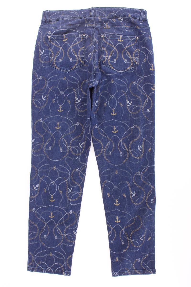 STRANDFEIN Jeans mit Ankermuster Gr. 42 blau aus Baumwolle