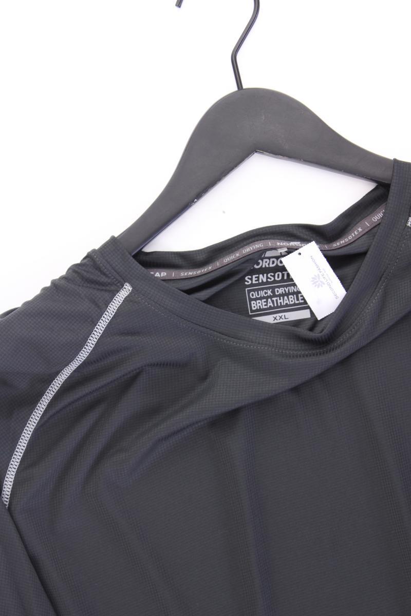 Nordcap Sportshirt für Herren Gr. XXL neuwertig Kurzarm grau aus Polyester