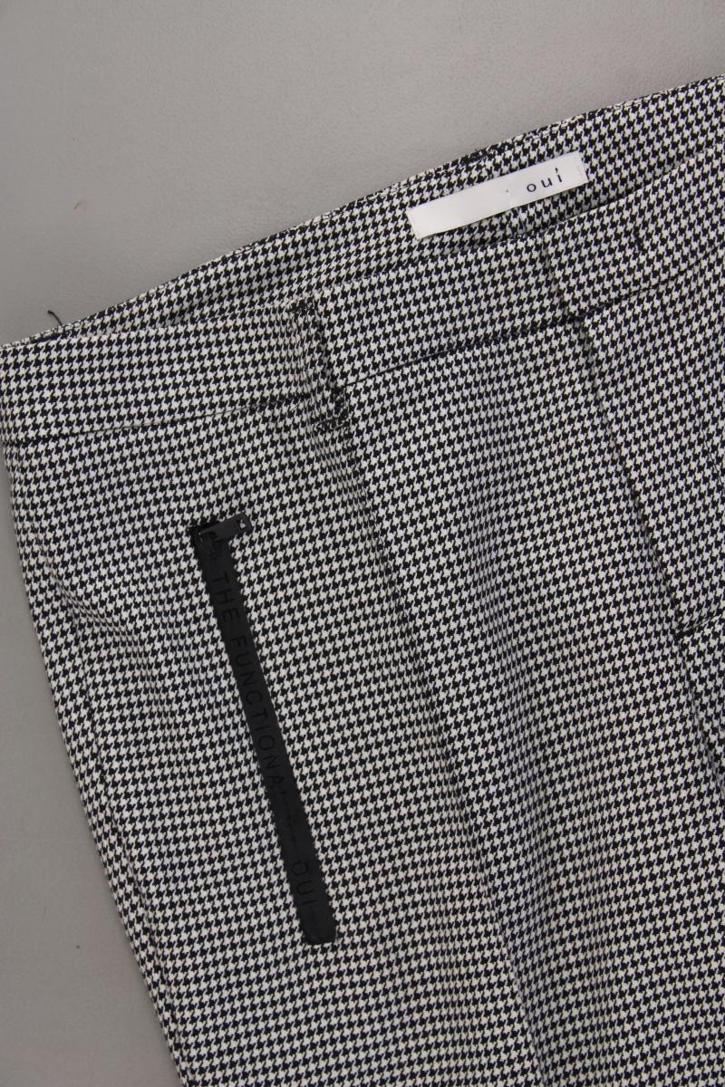 Oui Stoffhose Gr. 40 hahnentritt grau aus Polyester