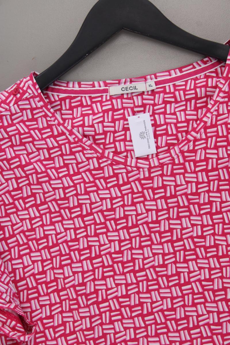 Cecil Printshirt Gr. XL geometrisches Muster Kurzarm pink