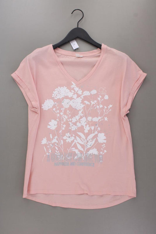QS by s.Oliver Shirt mit V-Ausschnitt Gr. XL Kurzarm rosa aus Baumwolle