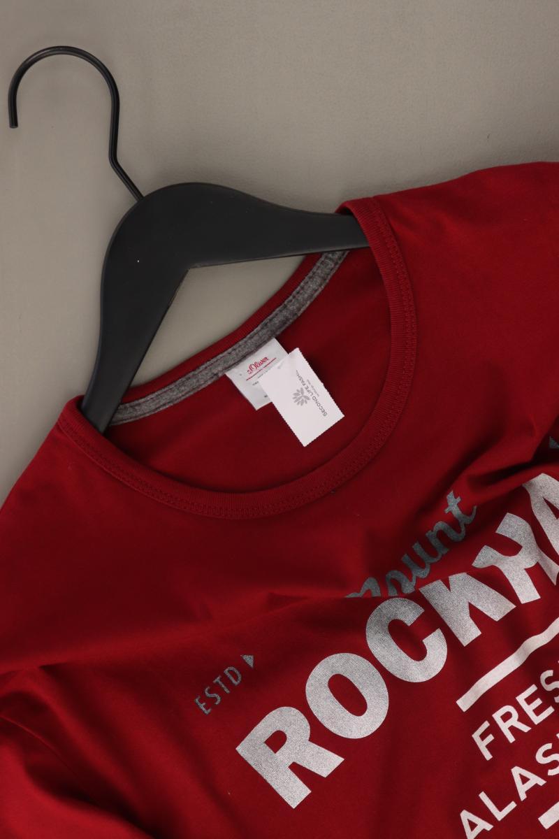 s.Oliver Printshirt für Herren Gr. XL Kurzarm rot